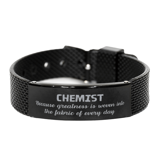 Sarcastic Chemist Black Shark Mesh Bracelet Gifts, Christmas Holiday Gifts for Chemist Birthday, Chemist: Because greatness is woven into the fabric of every day, Coworkers, Friends - Mallard Moon Gift Shop