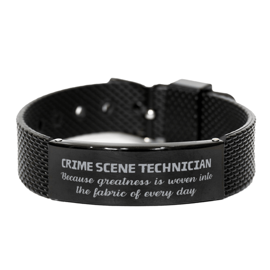 Sarcastic Crime Scene Technician Black Shark Mesh Bracelet Gifts, Christmas Holiday Gifts for Crime Scene Technician Birthday, Crime Scene Technician: Because greatness is woven into the fabric of every day, Coworkers, Friends - Mallard Moon Gift Shop