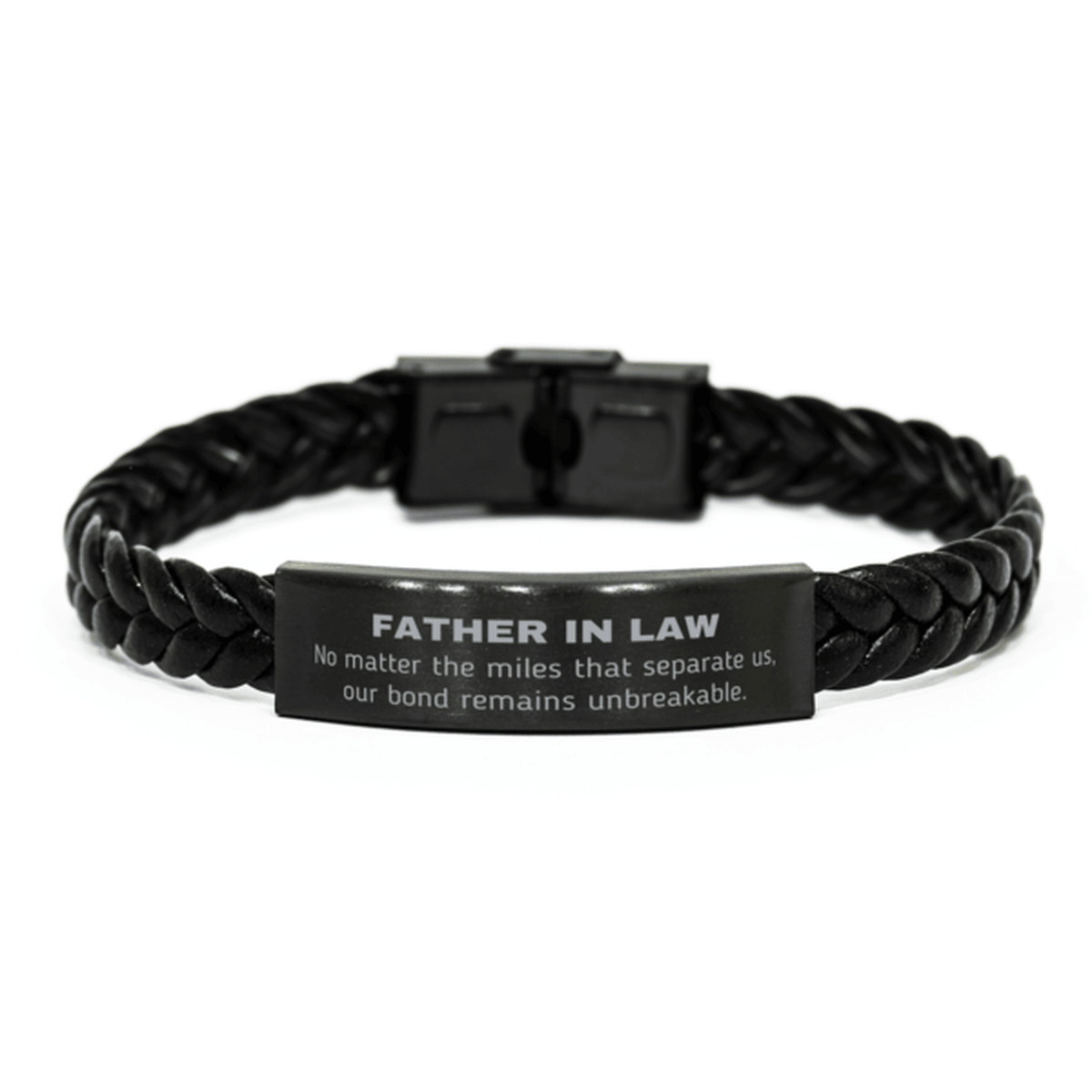 Father In Law Long Distance Relationship No matter the miles that separate us, Our Bond Remains Unbreakable Braided Leather Bracelet Birthday Father's Day Christmas Unique Gifts - Mallard Moon Gift Shop