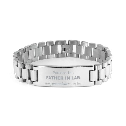 Father In Law Ladder Stainless Steel Bracelet, Everyone wishes they had, Inspirational Bracelet For Father In Law, Father In Law Gifts, Birthday Christmas Unique Gifts For Father In Law - Mallard Moon Gift Shop