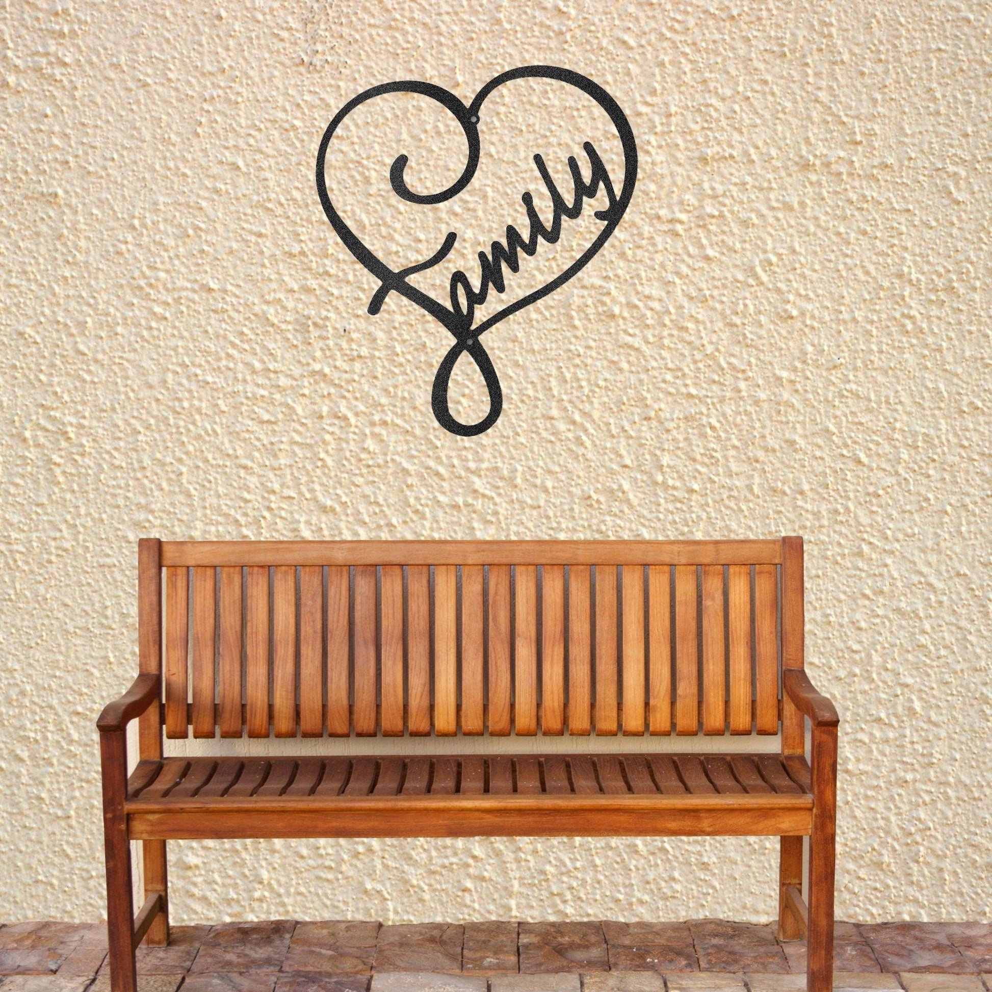 Family Love Indoor Outdoor Steel Wall Sign Metal Art - Mallard Moon Gift Shop