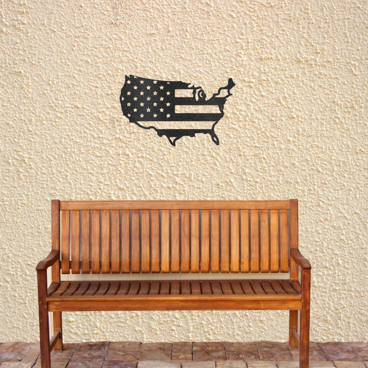 USA Flag Indoor Outdoor Steel Wall Sign Art - Mallard Moon Gift Shop