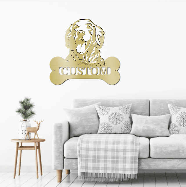 Dog Breed Custom Name Metal Art Wall Sign - Mallard Moon Gift Shop