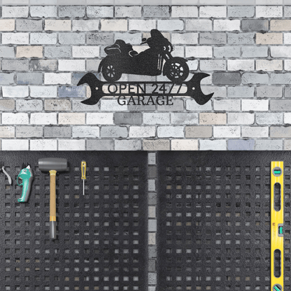 Trike Motorcycle Shop Custom Monogram Metal Art Wall Sign - Mallard Moon Gift Shop