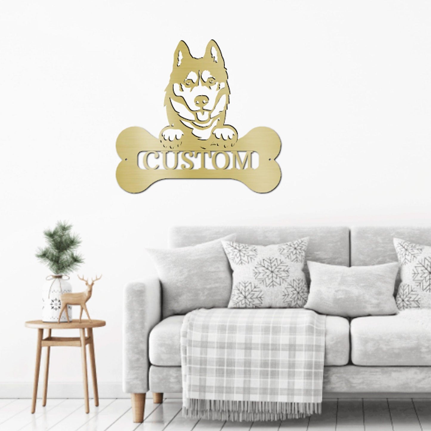 Siberian Husky Dog Custom Name Metal Art Wall Sign - Mallard Moon Gift Shop