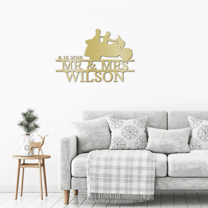 Motorcycle Soulmates Cruising Custom Metal Art Wall Sign - Mallard Moon Gift Shop