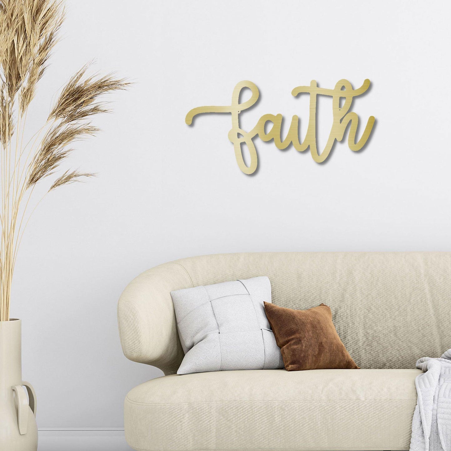 Faith Script Indoor Outdoor Steel Wall Sign - Mallard Moon Gift Shop