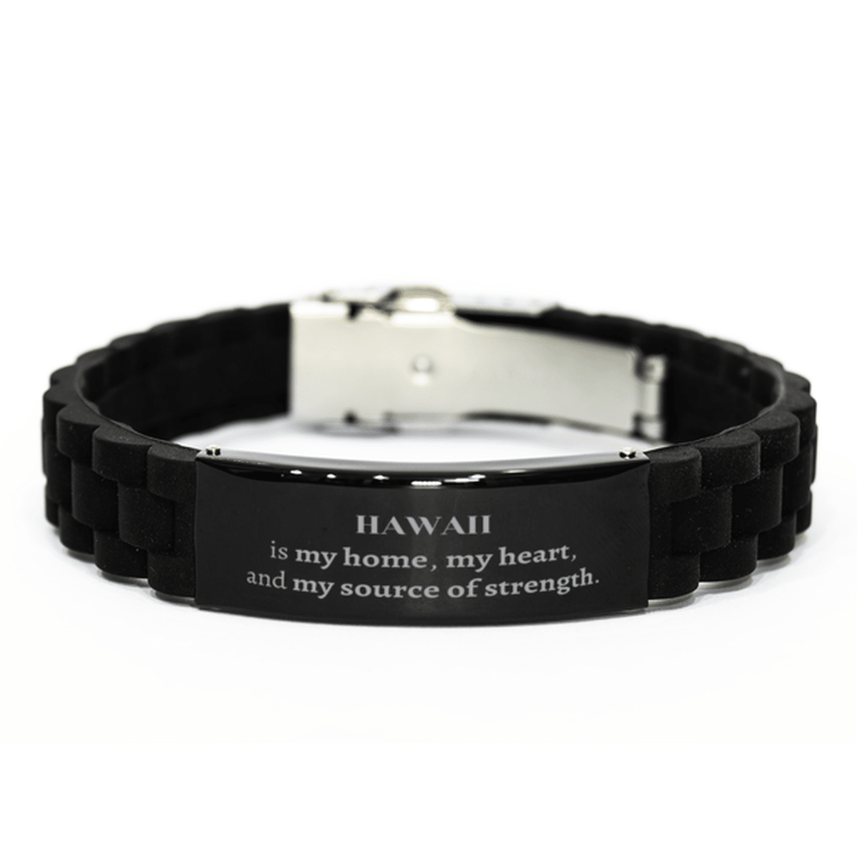 Hawaii is my home Gifts, Lovely Hawaii Birthday Christmas Black Glidelock Clasp Bracelet For People from Hawaii, Men, Women, Friends - Mallard Moon Gift Shop