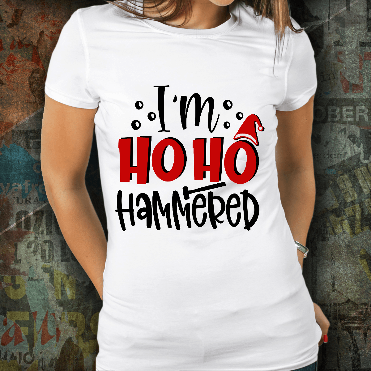 Funny Holiday Tee Shirt -I'm Ho Ho Hammered - Mallard Moon Gift Shop