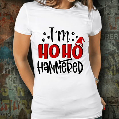 Funny Holiday Tee Shirt -I'm Ho Ho Hammered - Mallard Moon Gift Shop