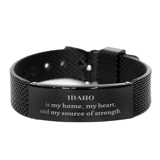 Idaho is my home Gifts, Lovely Idaho Birthday Christmas Black Shark Mesh Bracelet For People from Idaho, Men, Women, Friends - Mallard Moon Gift Shop
