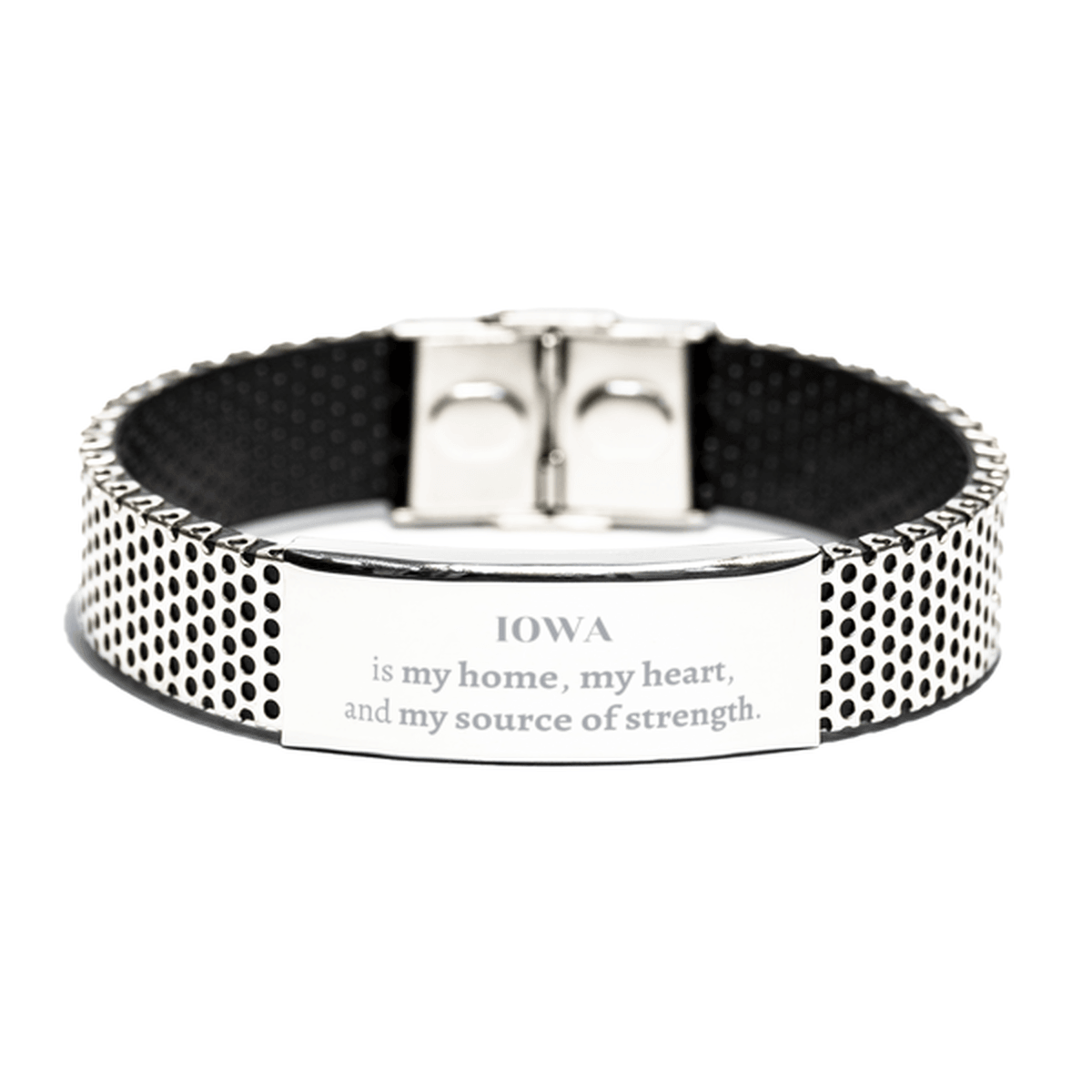 Iowa is my home Gifts, Lovely Iowa Birthday Christmas Stainless Steel Bracelet For People from Iowa, Men, Women, Friends - Mallard Moon Gift Shop