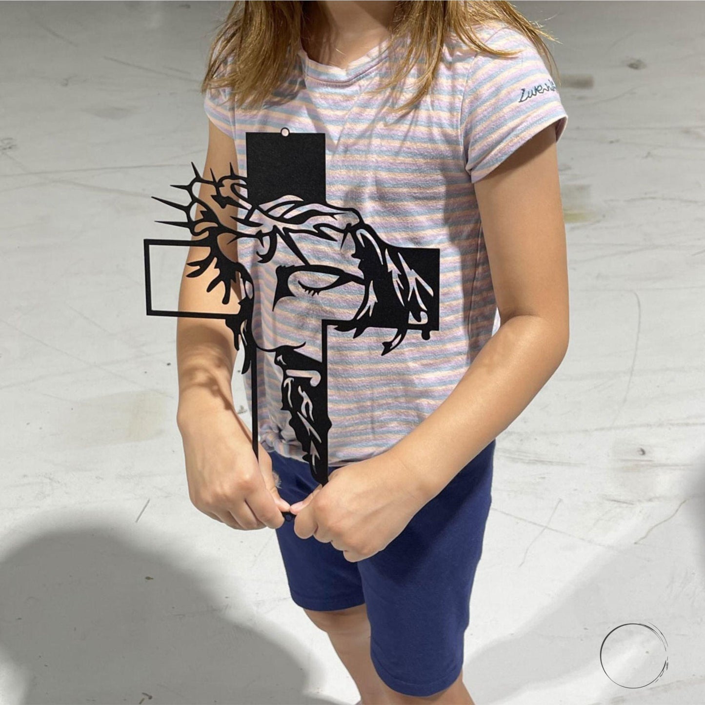 Jesus Crown of Thorns Steel Cross Sign Christian Metal Wall Decor Made in USA - Mallard Moon Gift Shop