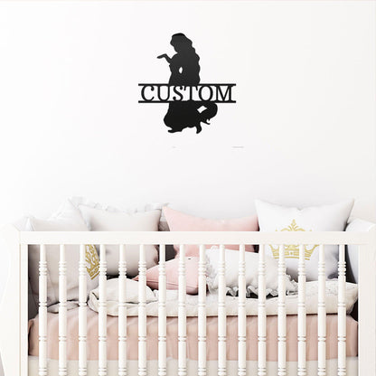 Princess Rapunzel Personalized Name Metal Art Wall Sign - Mallard Moon Gift Shop