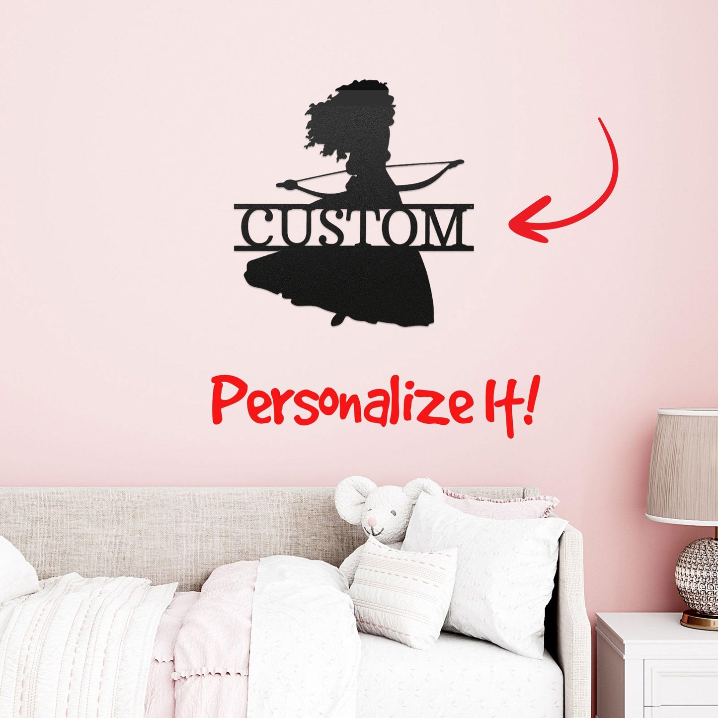 Princess Merida Personalized Name Metal Art Wall Sign - Mallard Moon Gift Shop