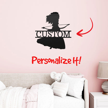 Princess Merida Personalized Name Metal Art Wall Sign - Mallard Moon Gift Shop