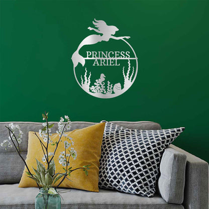 Mermaid Custom Name Metal Art Wall Sign - Mallard Moon Gift Shop