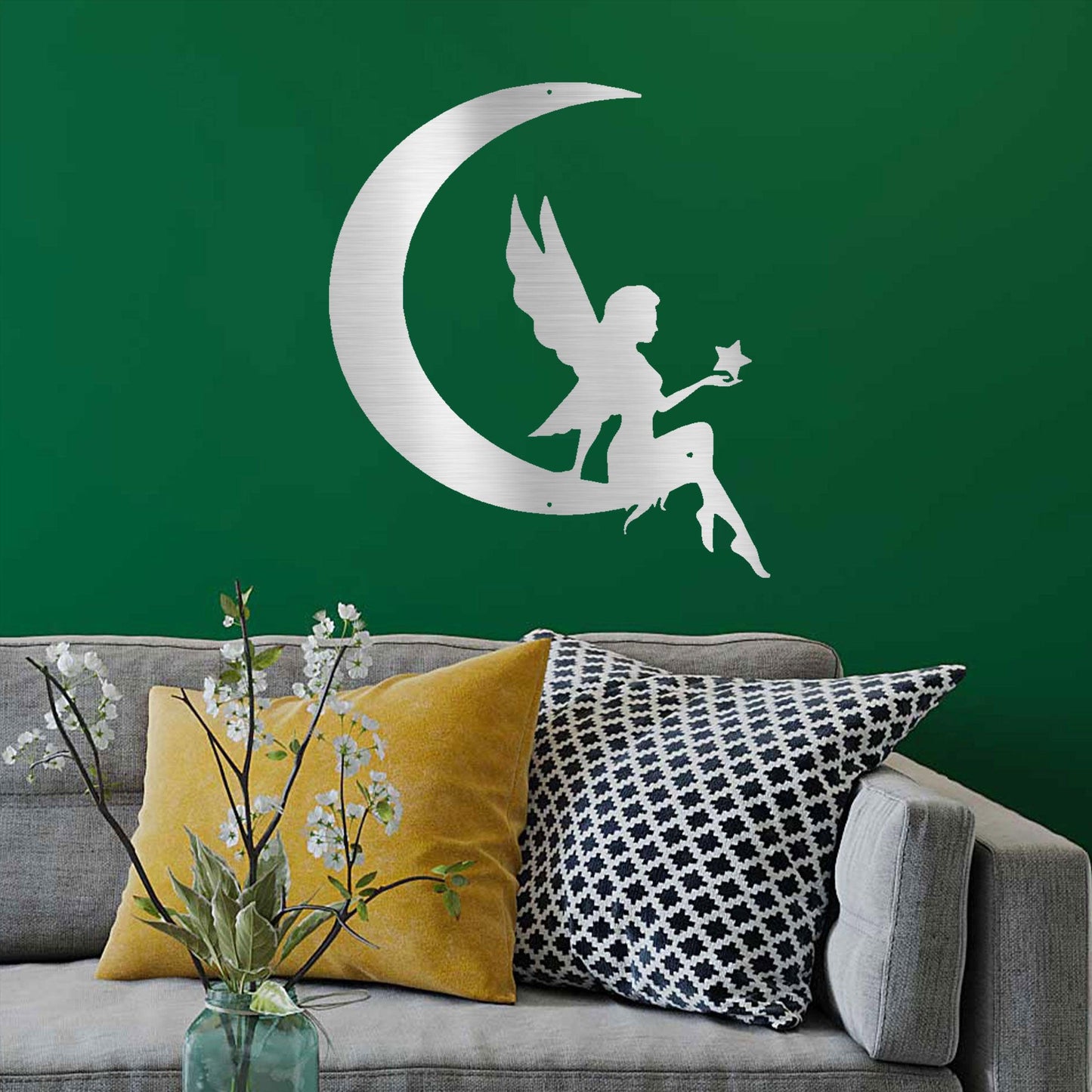 Fairy Moon Metal Art Wall Sign - Mallard Moon Gift Shop