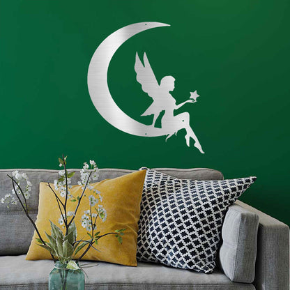 Fairy Moon Metal Art Wall Sign - Mallard Moon Gift Shop