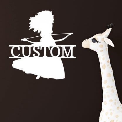 Princess Merida Personalized Name Metal Art Wall Sign - Mallard Moon Gift Shop