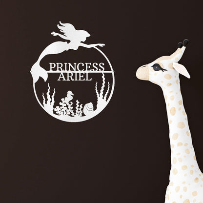 Mermaid Custom Name Metal Art Wall Sign - Mallard Moon Gift Shop