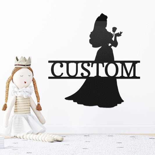Princess Aurora Personalized Metal Art Wall Sign - Mallard Moon Gift Shop