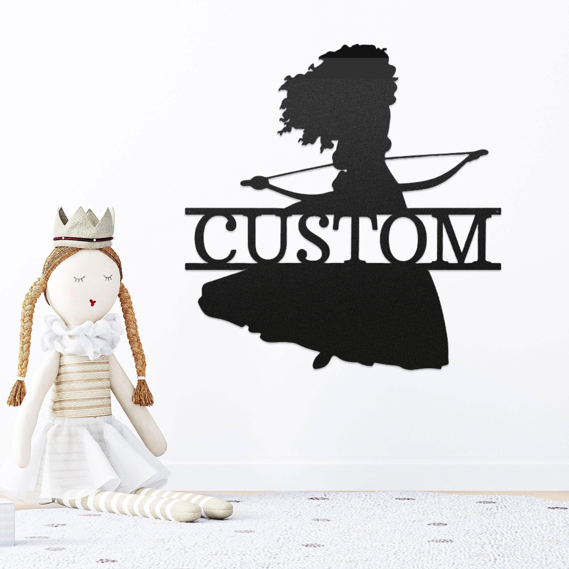 Princess Merida Personalized Name Metal Art Wall Sign - Mallard Moon Gift Shop