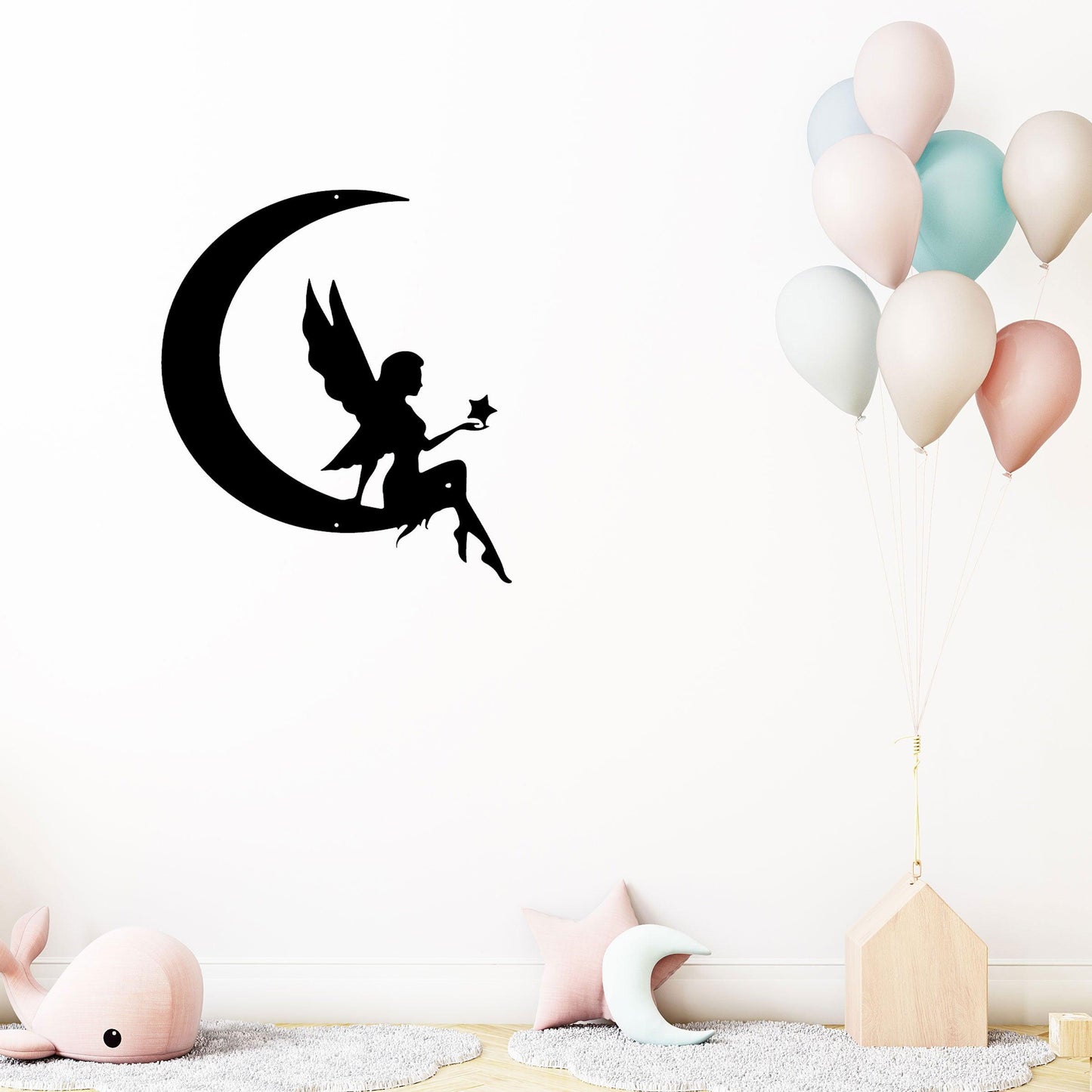 Fairy Moon Metal Art Wall Sign - Mallard Moon Gift Shop