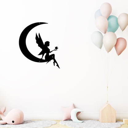 Fairy Moon Metal Art Wall Sign - Mallard Moon Gift Shop
