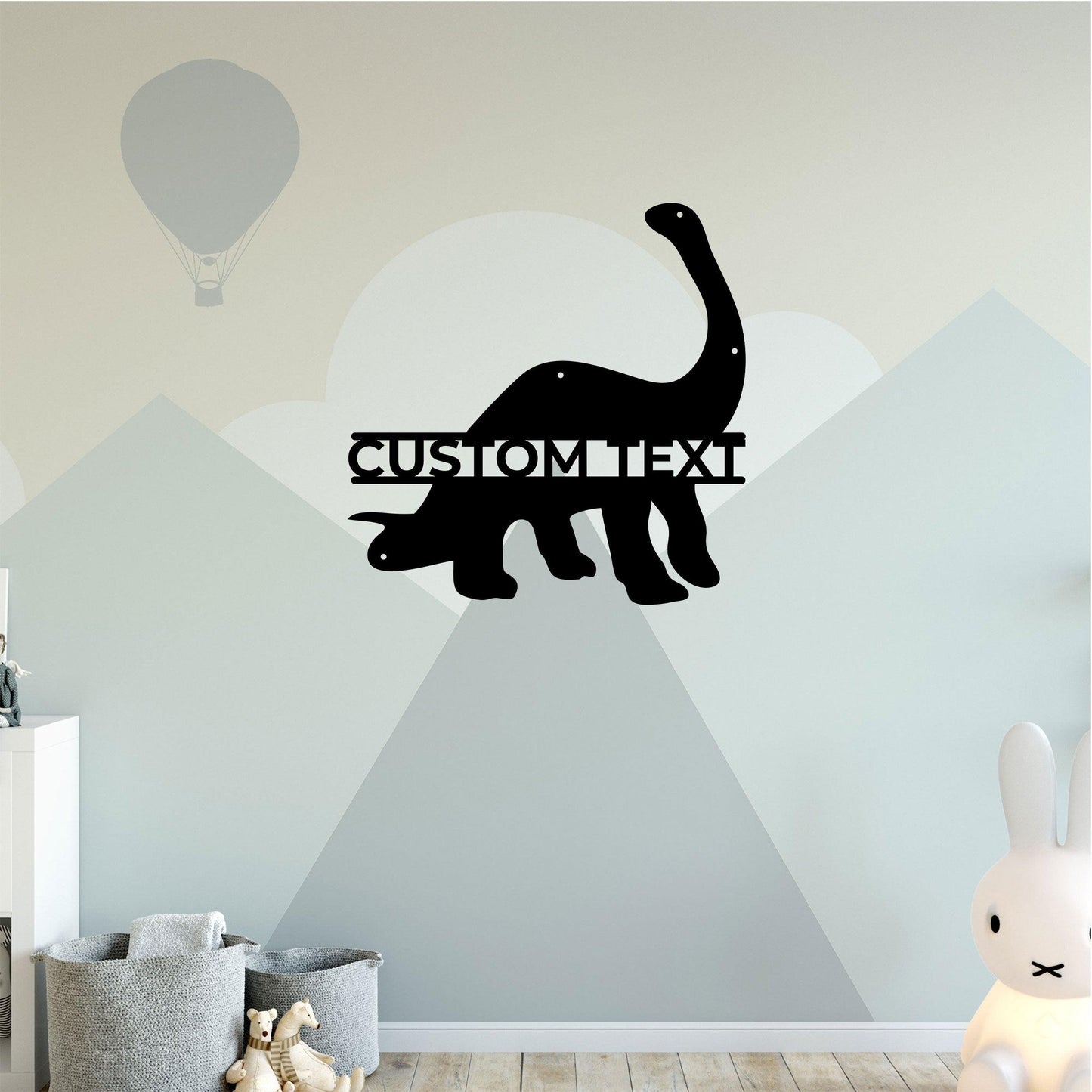 Dinosaur Brachiosaurus Personalized Metal Wall Art Sign - Mallard Moon Gift Shop
