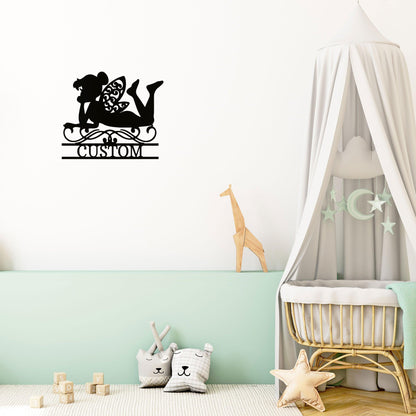 Tinkerbell Fairy Dreams Custom Name Metal Art Wall Sign - Mallard Moon Gift Shop