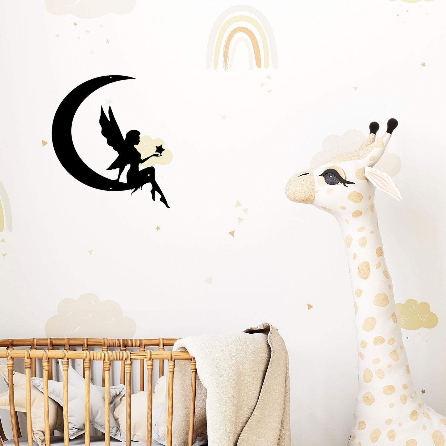 Fairy Moon Metal Art Wall Sign - Mallard Moon Gift Shop