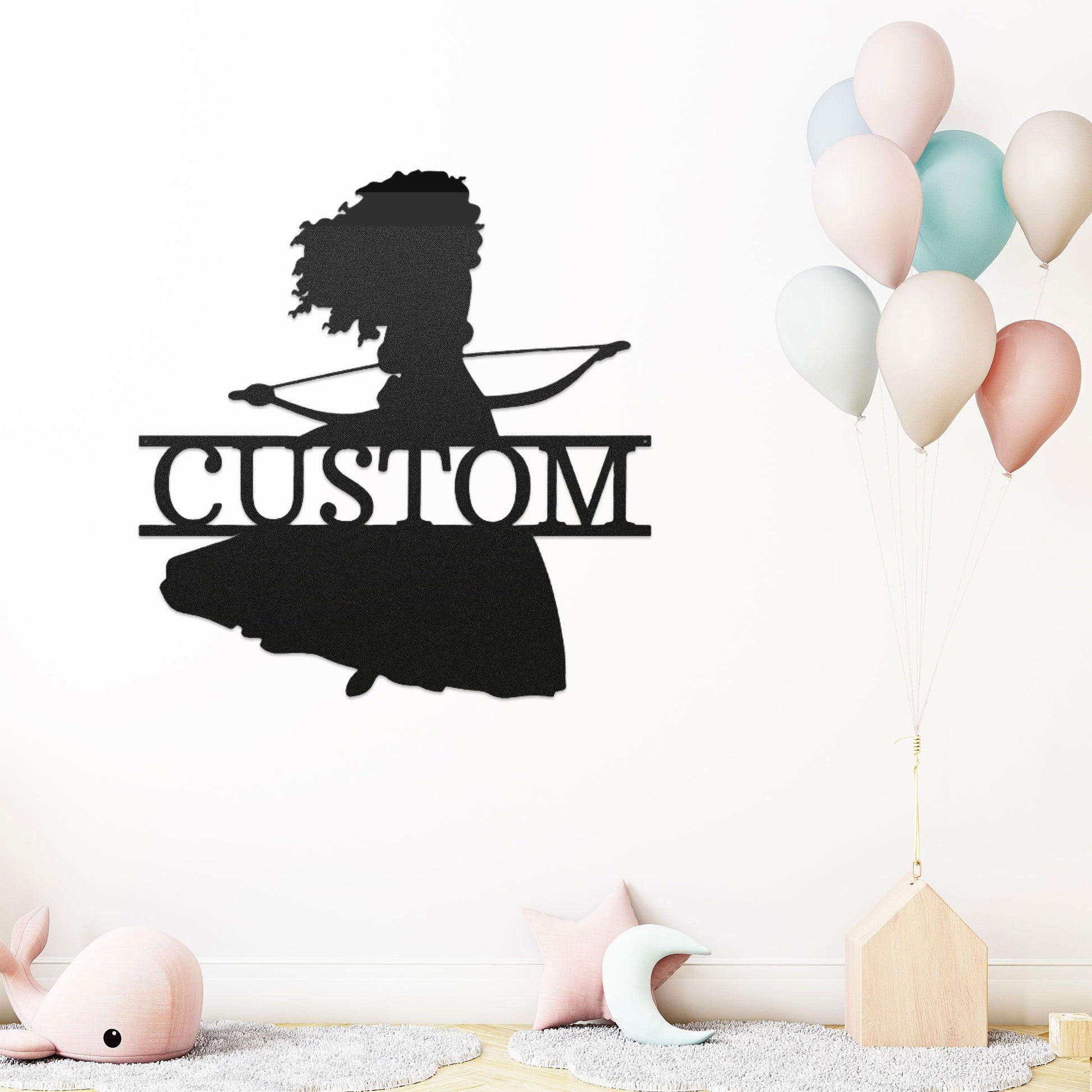 Princess Merida Personalized Name Metal Art Wall Sign - Mallard Moon Gift Shop