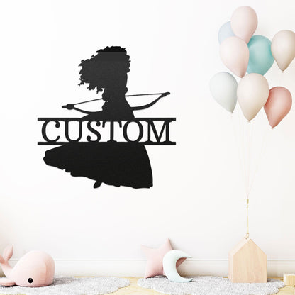 Princess Merida Personalized Name Metal Art Wall Sign - Mallard Moon Gift Shop