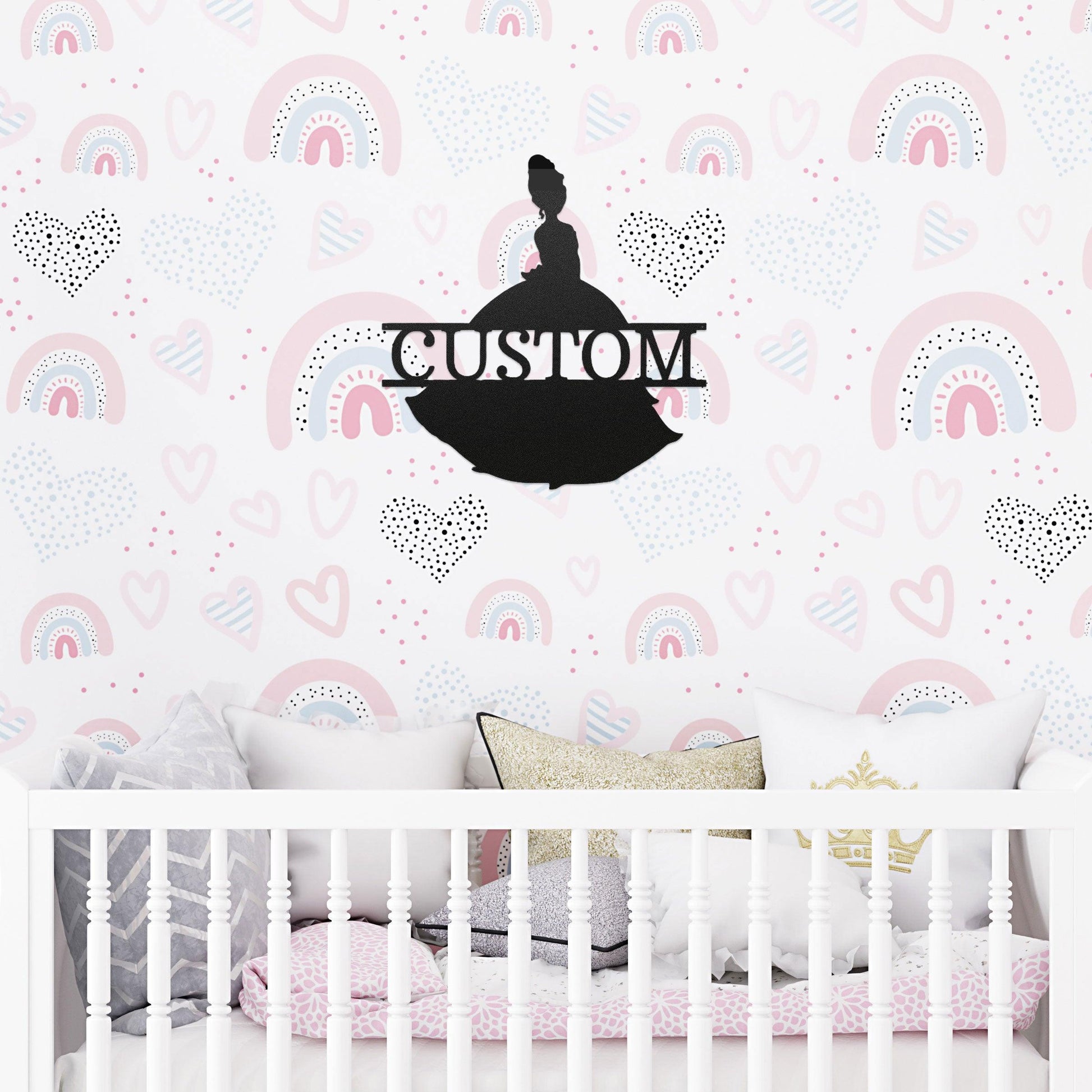 Princess Tiana Personalized Name Metal Art Wall Sign - Mallard Moon Gift Shop