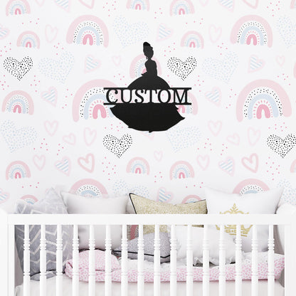 Princess Tiana Personalized Name Metal Art Wall Sign - Mallard Moon Gift Shop