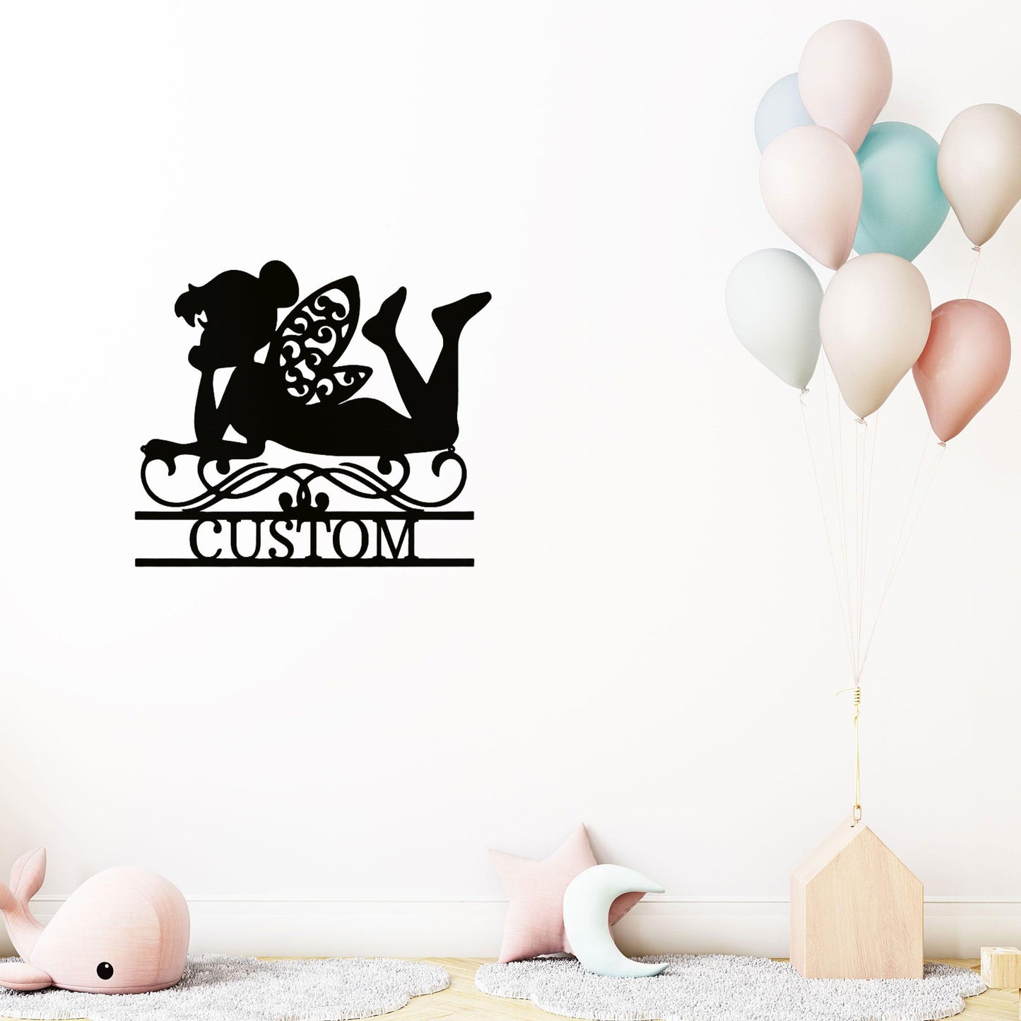 Tinkerbell Fairy Dreams Custom Name Metal Art Wall Sign - Mallard Moon Gift Shop