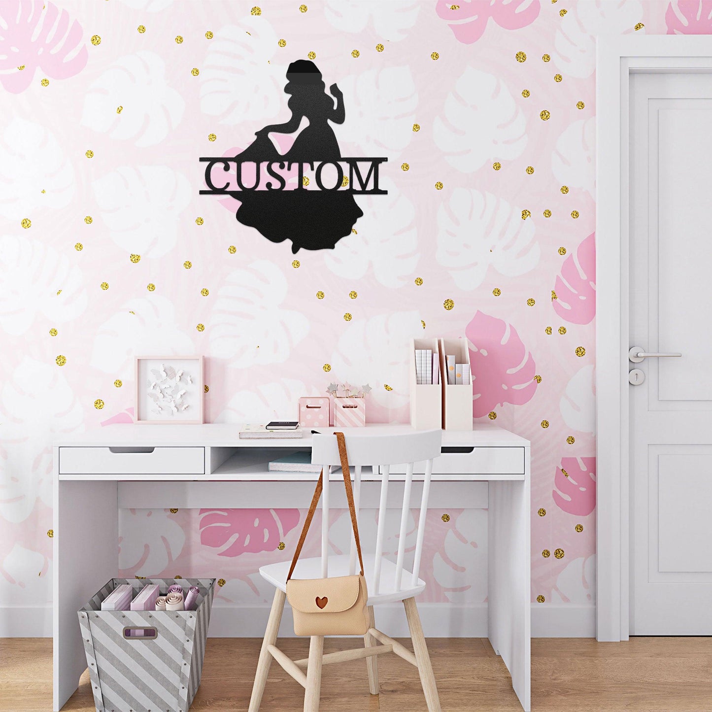 Princess Snow White Personalized Name Metal Art Wall Sign - Mallard Moon Gift Shop