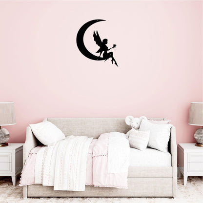 Fairy Moon Metal Art Wall Sign - Mallard Moon Gift Shop