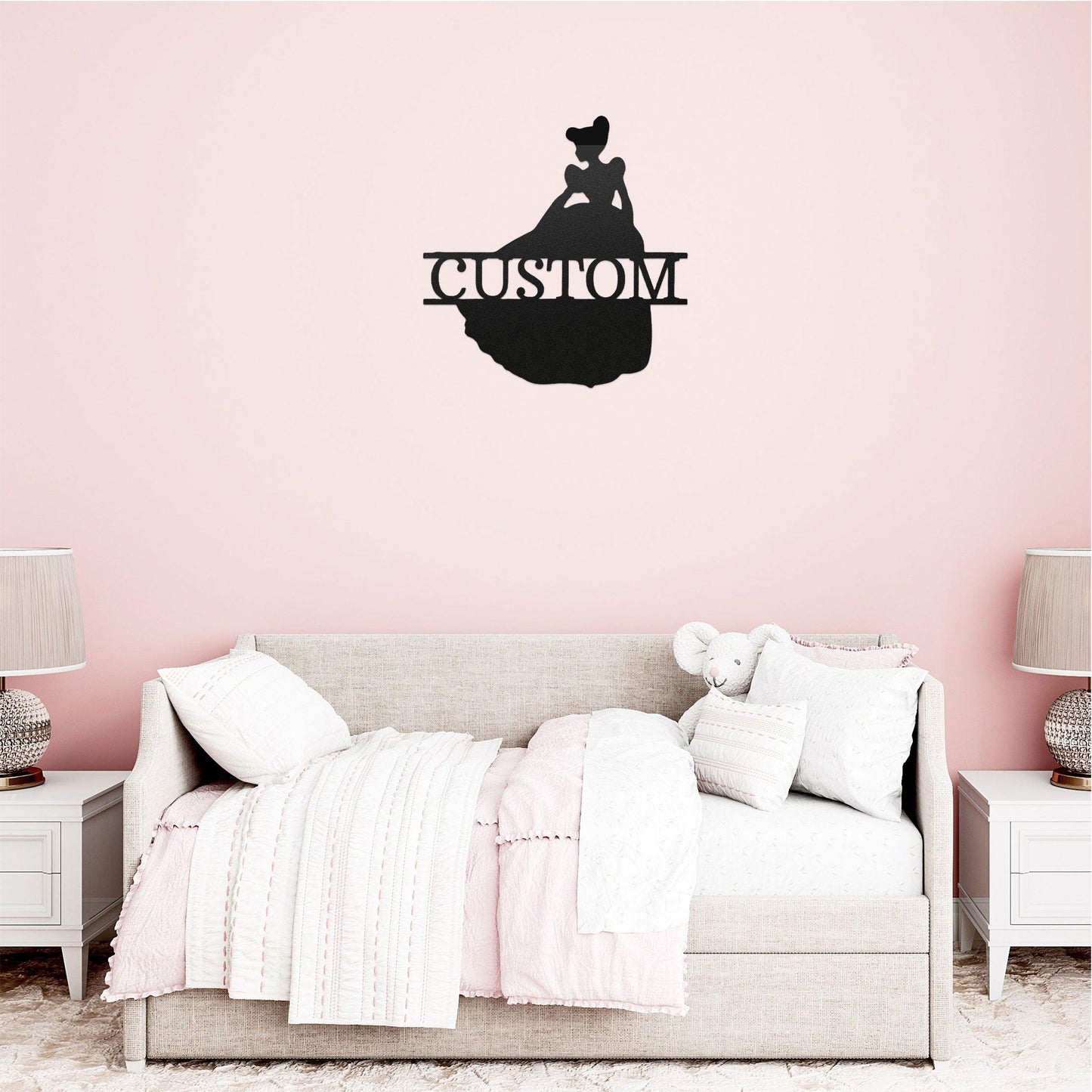 Princess Cinderella Personalized Name Metal Art Wall Sign - Mallard Moon Gift Shop