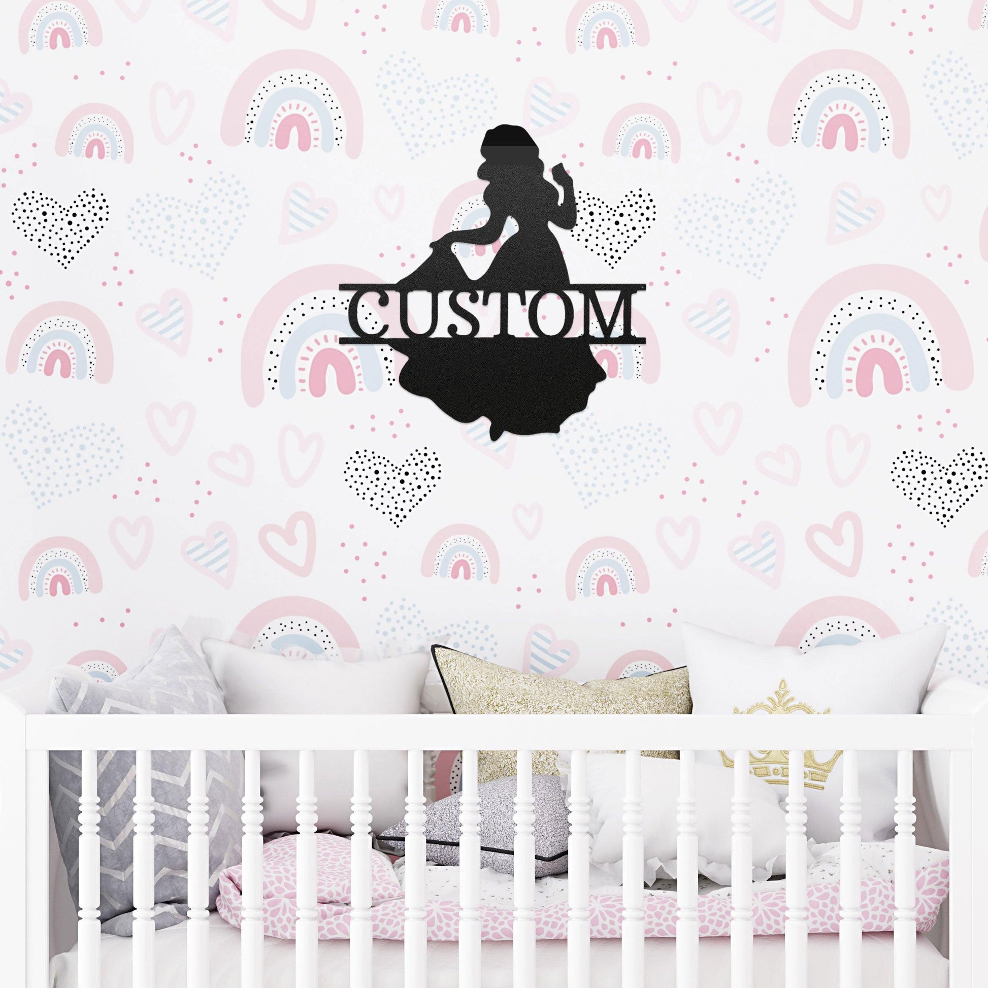 Princess Snow White Personalized Name Metal Art Wall Sign - Mallard Moon Gift Shop