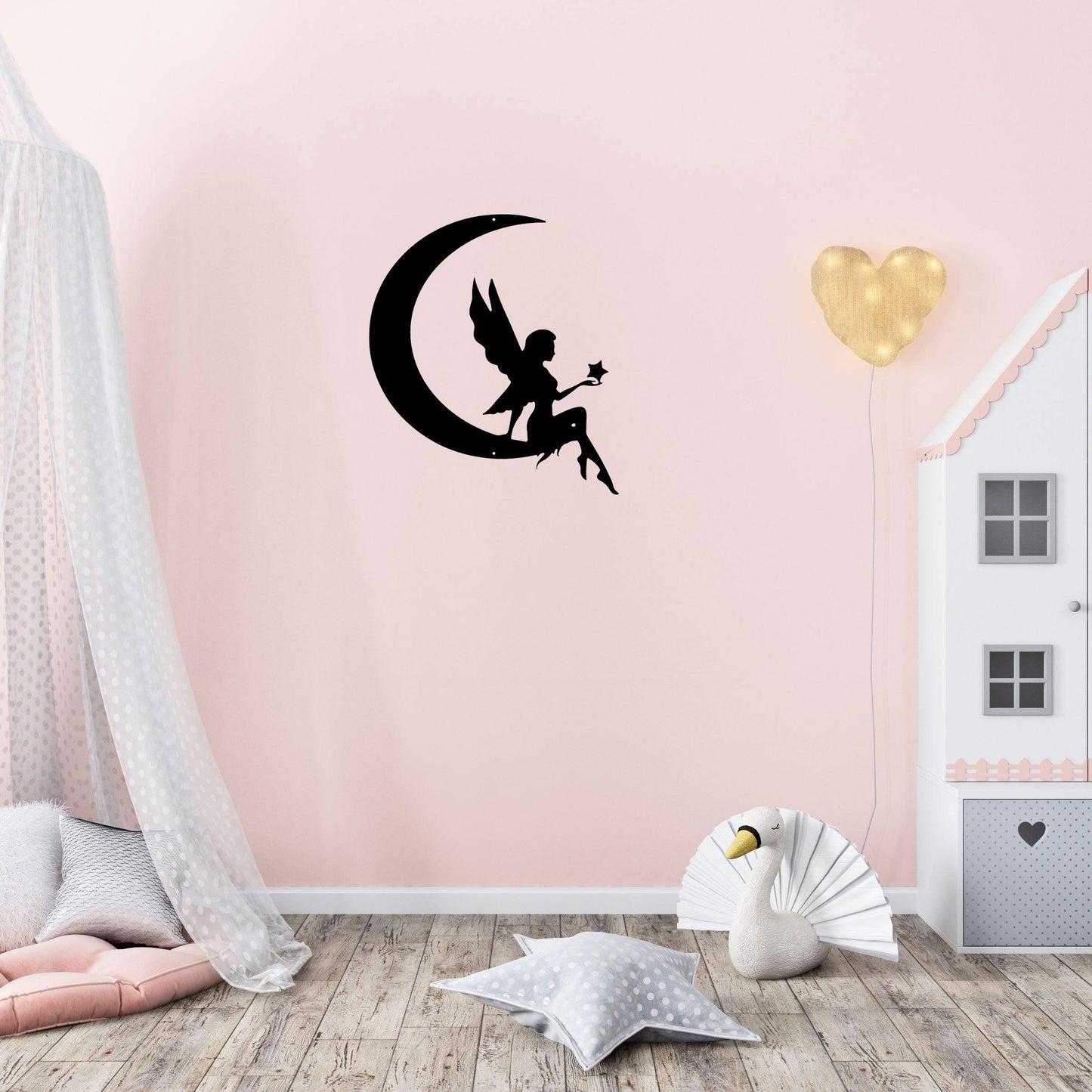 Fairy Moon Metal Art Wall Sign - Mallard Moon Gift Shop