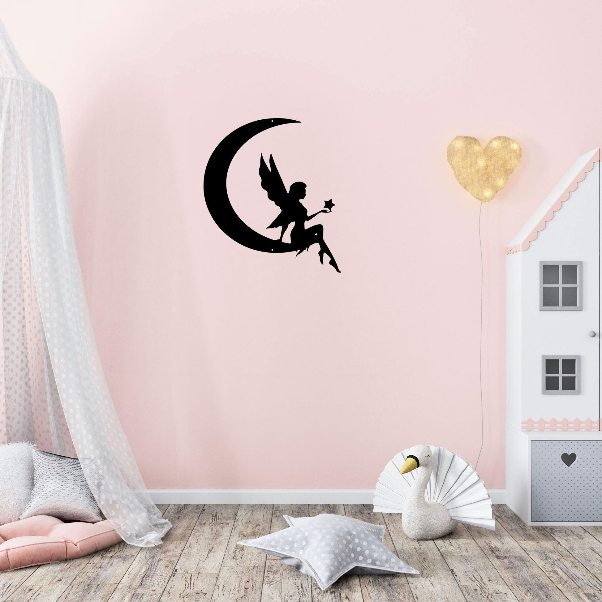 Fairy Moon Metal Art Wall Sign - Mallard Moon Gift Shop