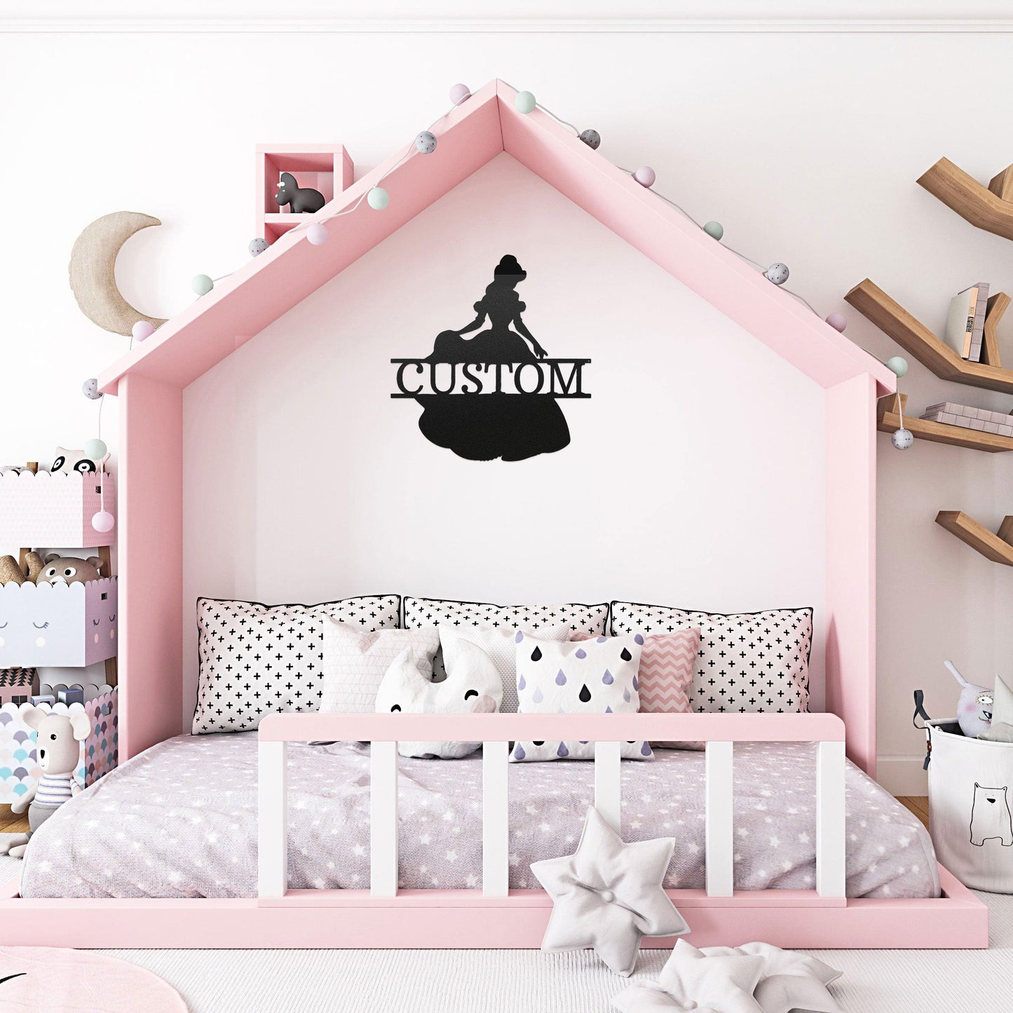 Princess Belle Personalized Name Metal Art Wall Sign - Mallard Moon Gift Shop