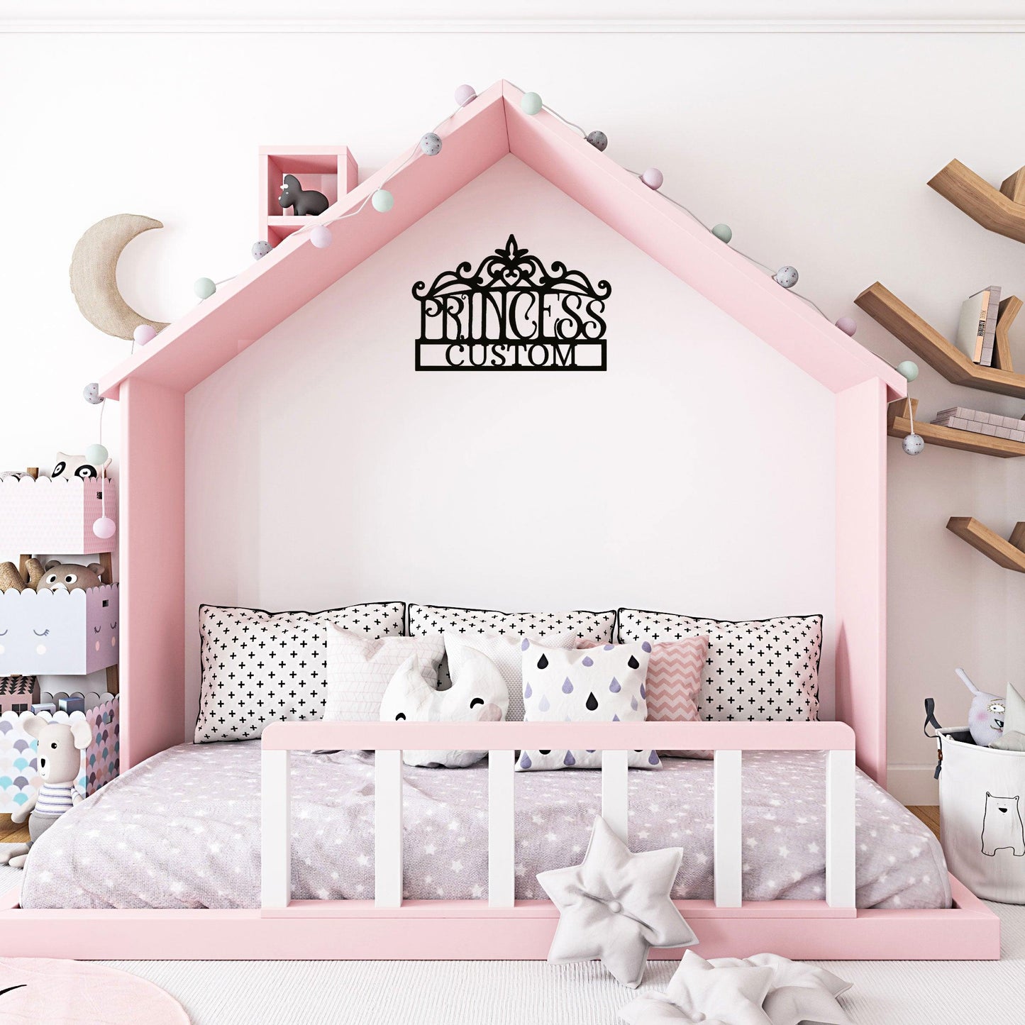 Princess Crown Personalized Metal Art Wall Sign - Mallard Moon Gift Shop