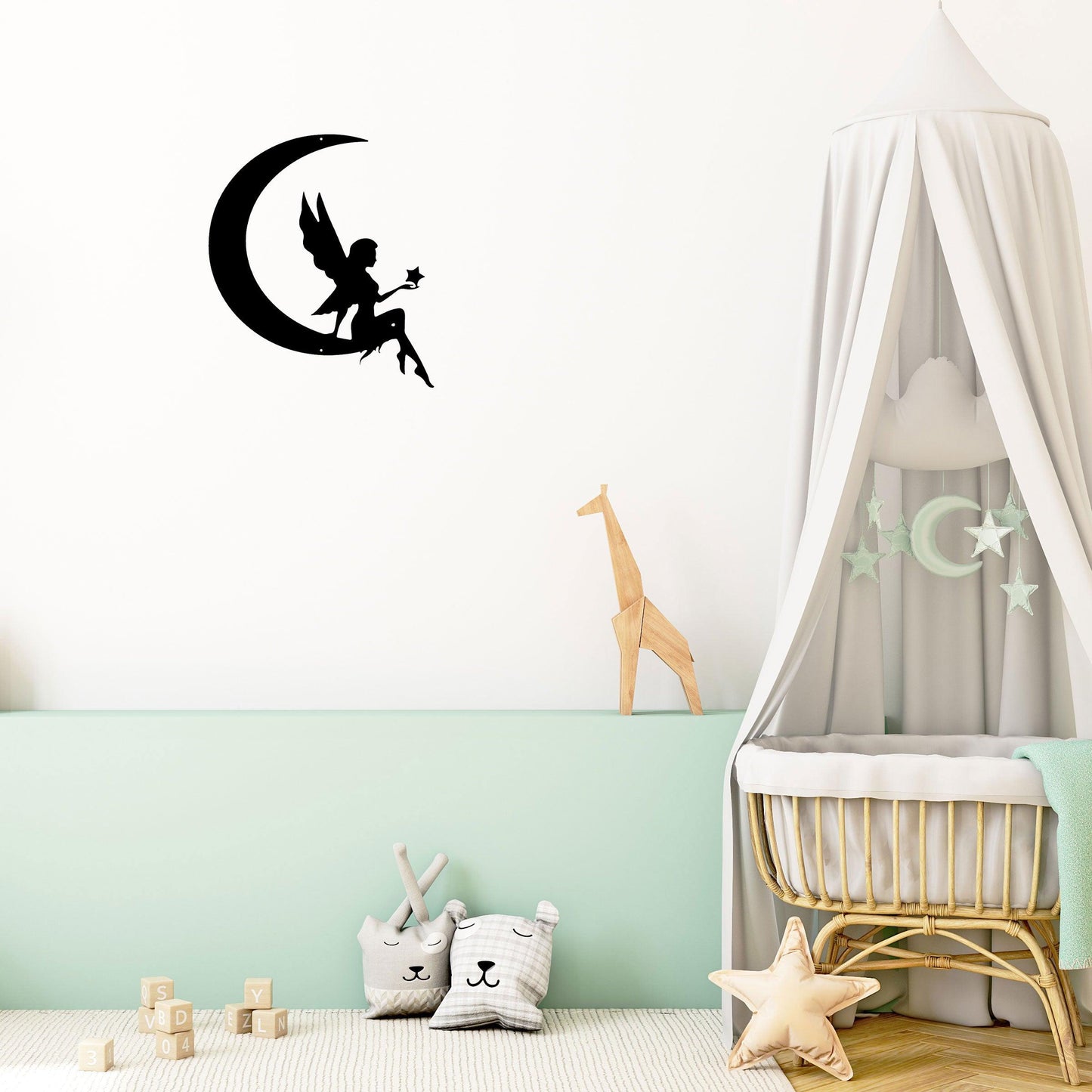 Fairy Moon Metal Art Wall Sign - Mallard Moon Gift Shop