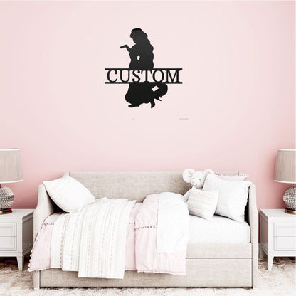 Princess Rapunzel Personalized Name Metal Art Wall Sign - Mallard Moon Gift Shop