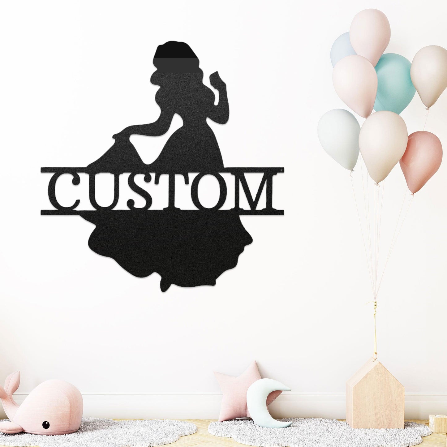 Princess Snow White Personalized Name Metal Art Wall Sign - Mallard Moon Gift Shop