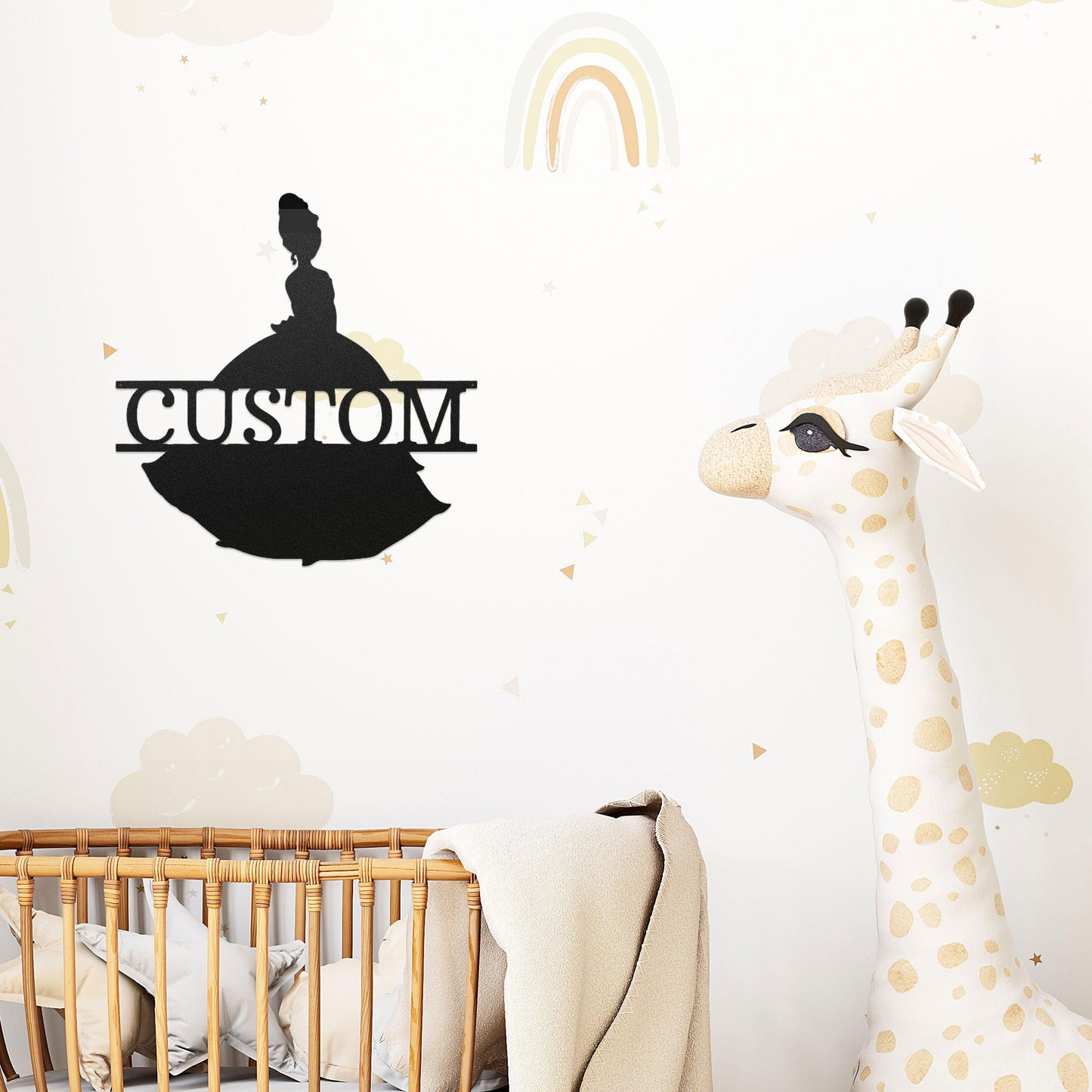 Princess Tiana Personalized Name Metal Art Wall Sign - Mallard Moon Gift Shop