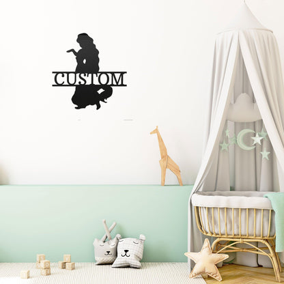 Princess Rapunzel Personalized Name Metal Art Wall Sign - Mallard Moon Gift Shop